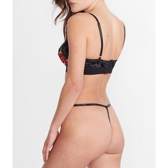 NWT KILO BRAVA Floral Crushed Velvet Low Rise G-String Sz XXXL - Picture 2 of 9